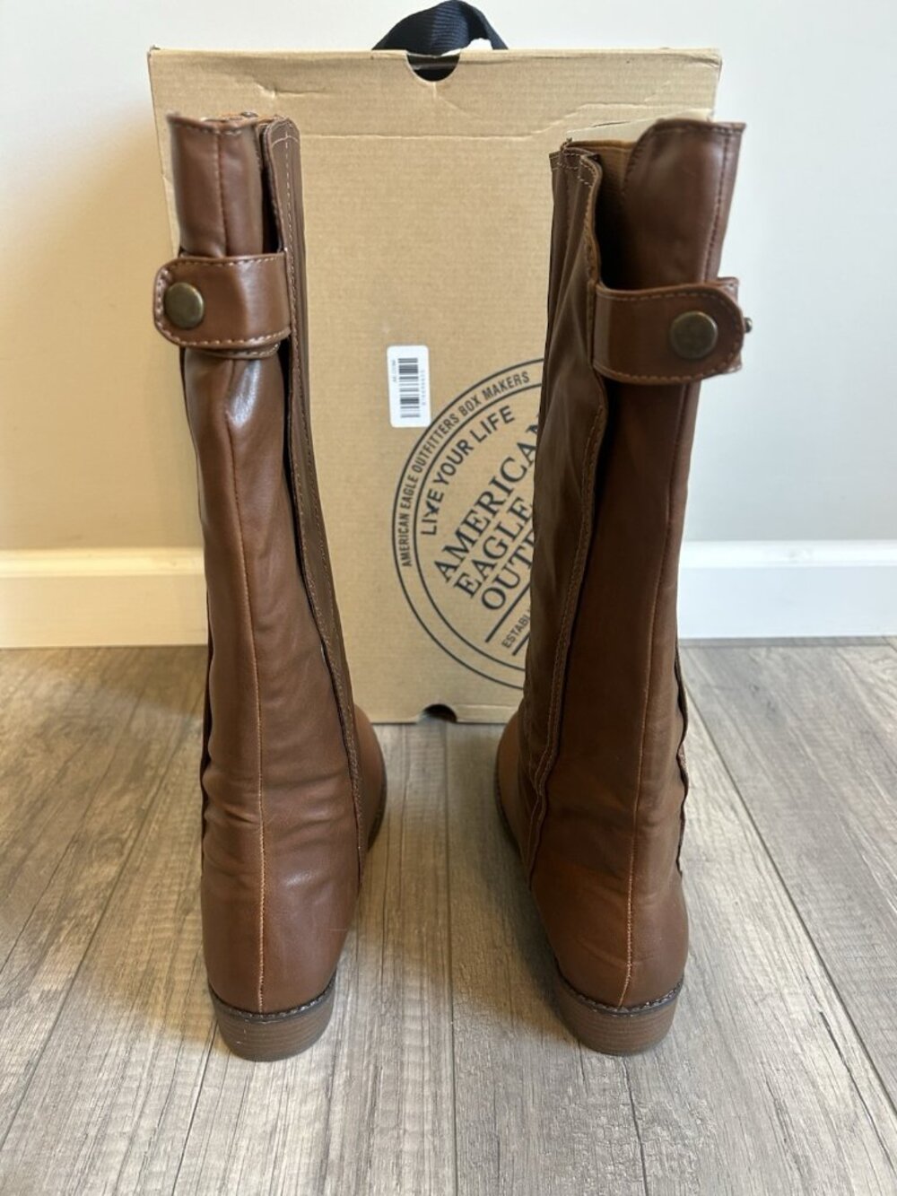 American Eagle Women’s Knee High Boots Brown Riding Size 7 New w Box Y2K Classic - Picture 4 of 12